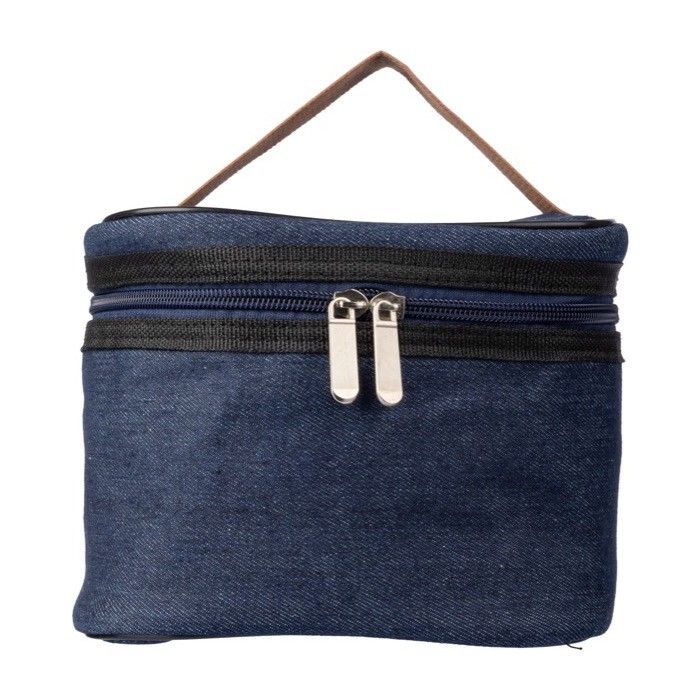 Sac isotherme avec intérieur en PEVA et extérieur en jean couleur bleu avec zone d'impression