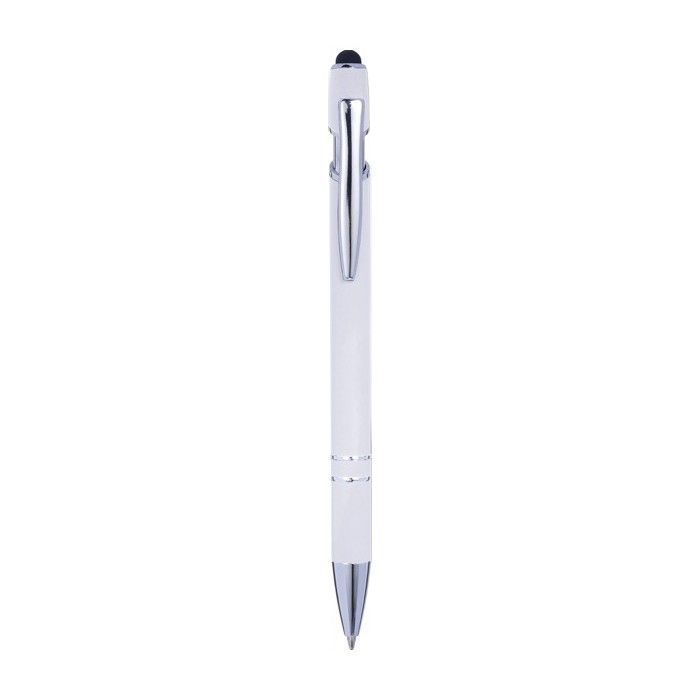 Stylo en aluminium avec finition caoutchoutée et couleur Alu Even couleur noir avec zone d'impression
