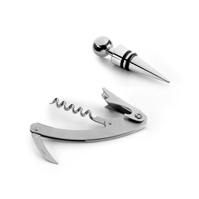 Ensemble de vin en zinc avec trois ustensiles et boîte inclus