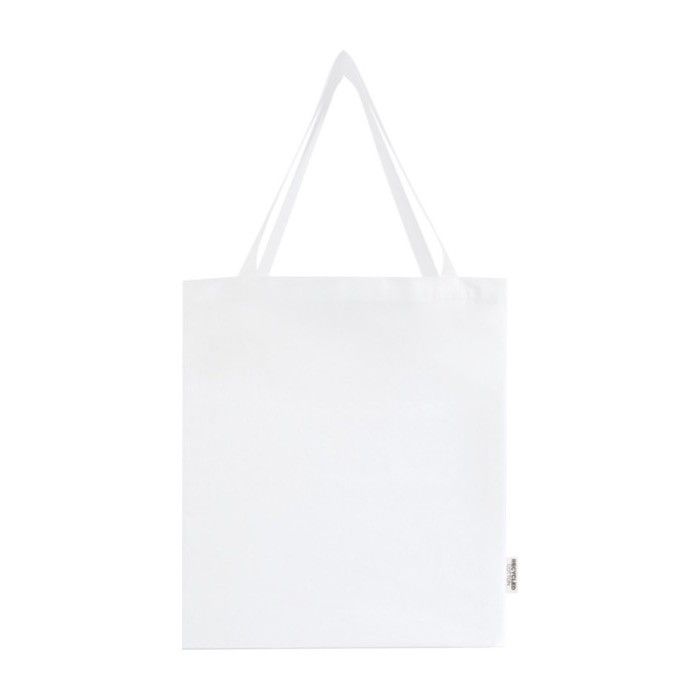 Sac de courses en coton recyclé avec longues anses 140 g/m²