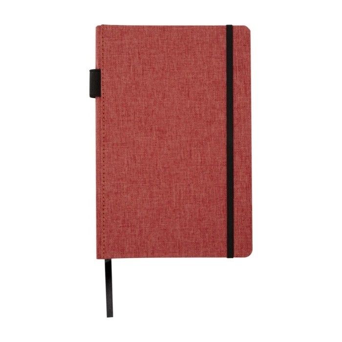 Carnet avec couverture tissu RPET et porte-stylo A5 feuilles lignées
