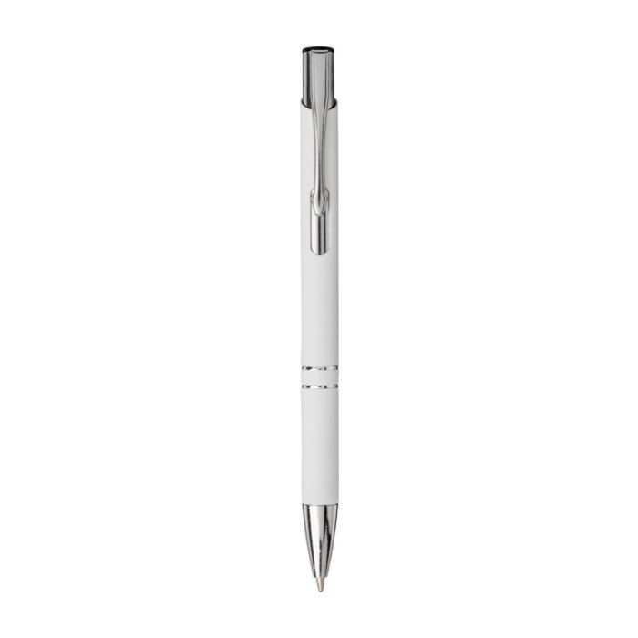 Stylo bille en aluminium avec revêtement doux au toucher encre noire