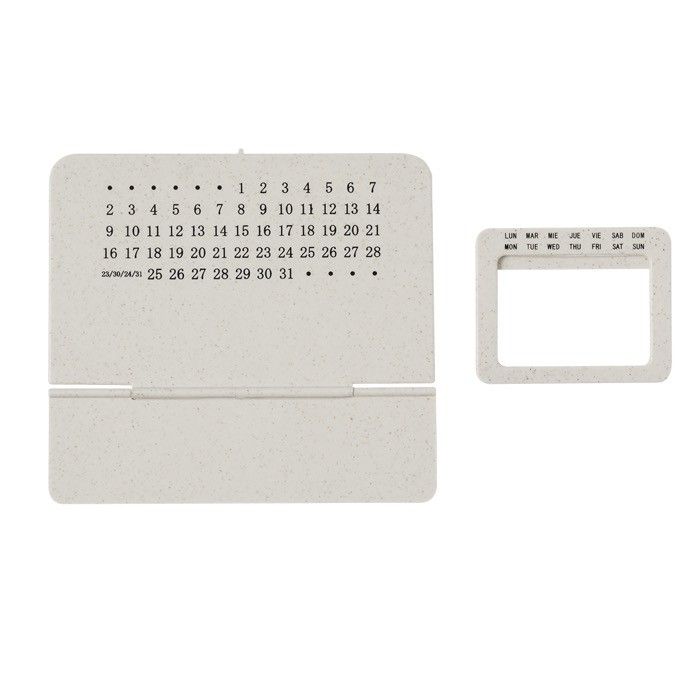 Calendrier perpétuel 2025 en paille de blé avec support pliable