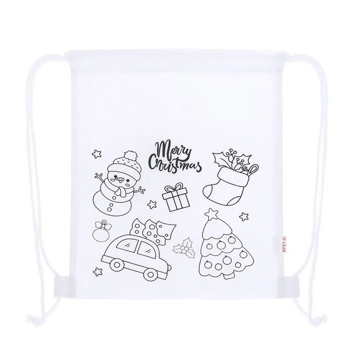 Sac à dos à cordon pour enfant, édition Noël à colorier