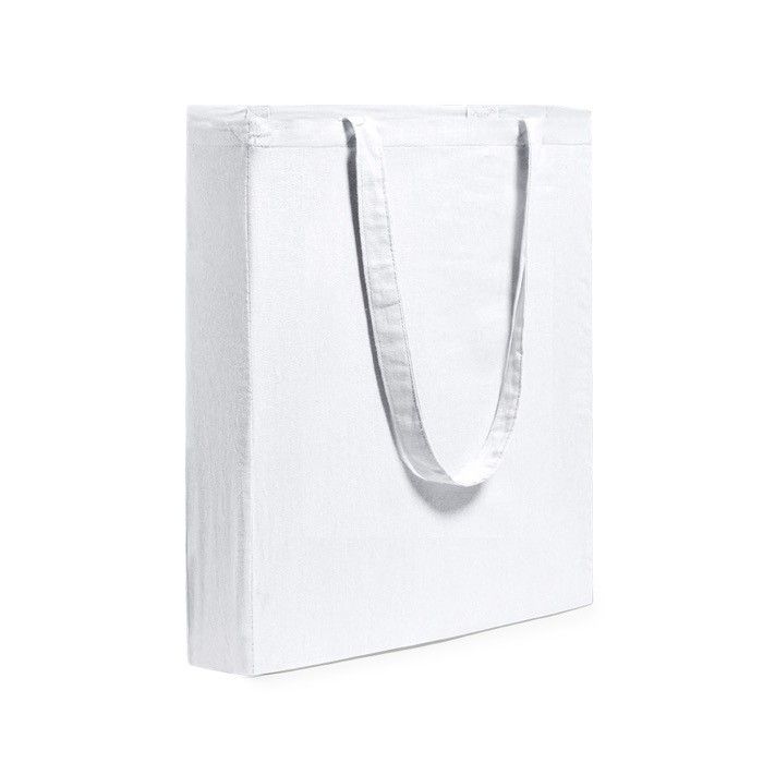 Sac 100% coton avec de longues anses et soufflet, 105 g/m²