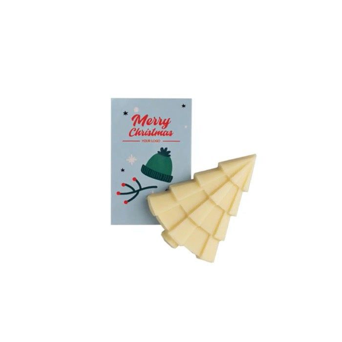Chocolat en forme de sapin de Noël avec carte personnalisable