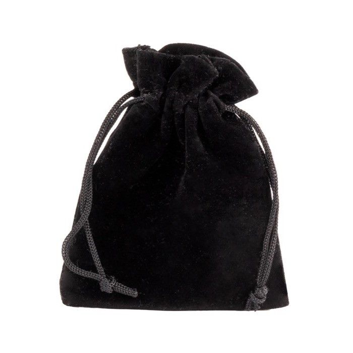 Petit sac en velours de polyester avec cordons de fermeture