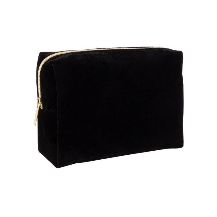 Trousse en velours de polyester avec fermeture éclair dorée 280 g/m2