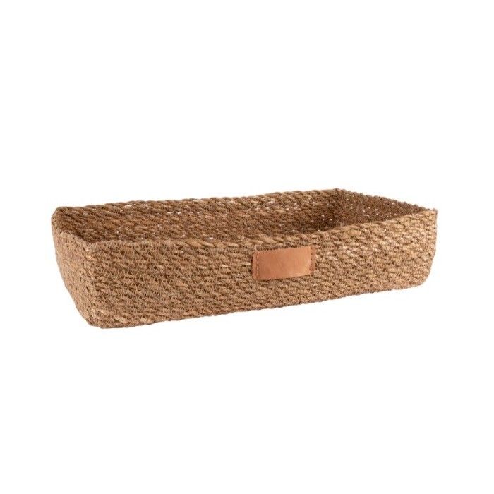Panier de rangement en algues tressées 35 x 20 x 7 cm