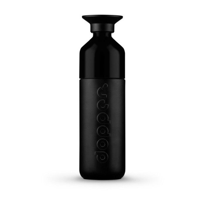 Gourdes d'entreprise avec fonction thermos couleur noir avec zone d'impression