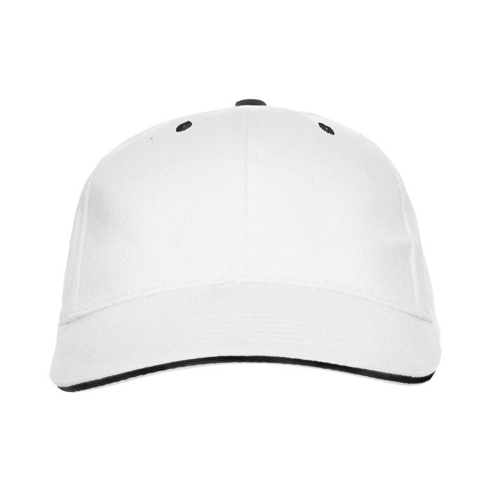Casquette en coton à 6 panneaux avec fermeture velcro à l’arrière