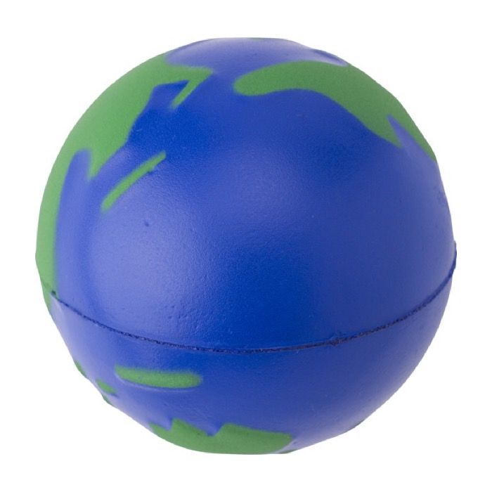 Balle anti-stress en PU en forme de globe terrestre à personnaliser