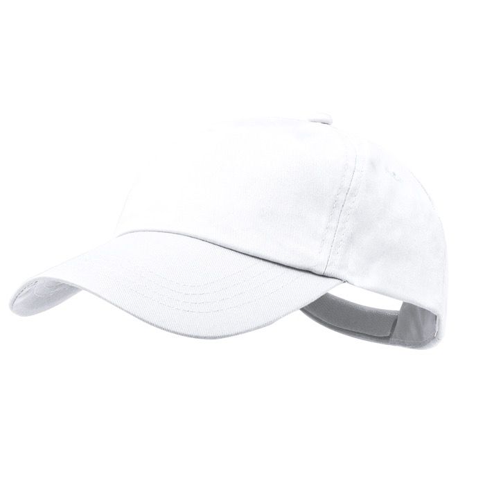 Casquette 5 panneaux en coton avec velcro en plusieurs coloris