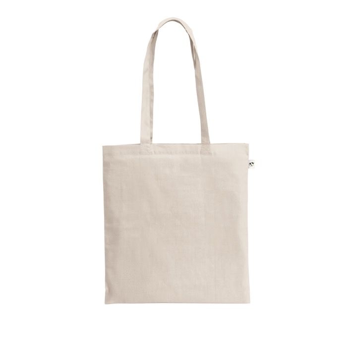 Sac naturel en coton recyclé et polyester avec anses 150 g/m²