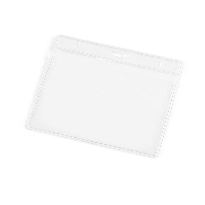 Identifiant horizontal en plastique avec trous pour mousqueton 11x9 cm