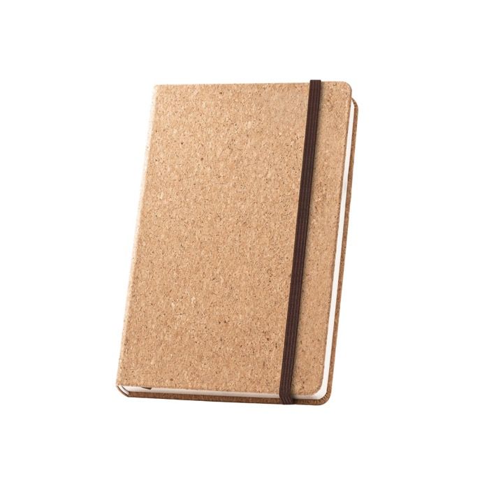 Carnet A5 en liège, marque-page et porte-stylo pages blanches