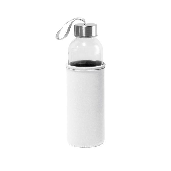 Bouteille en verre avec bouchon en acier inoxydable et sangle 520ml