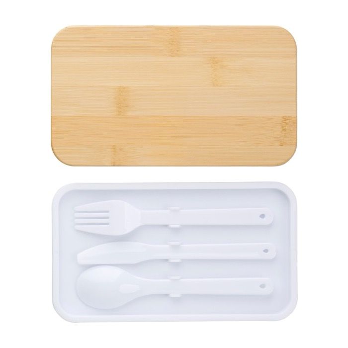 Boîte à lunch double compartiment et couverts 800ml Duo Compact