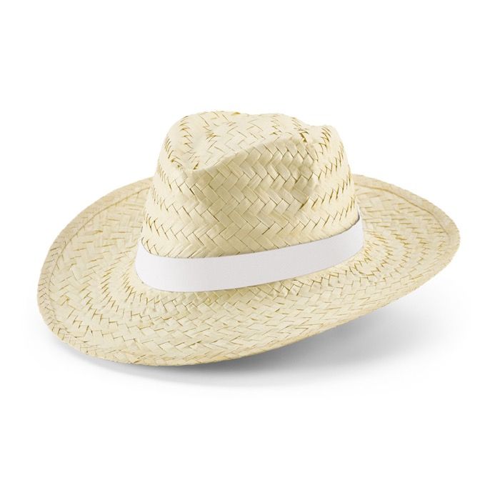 Chapeau en paille naturelle avec ruban sublimé