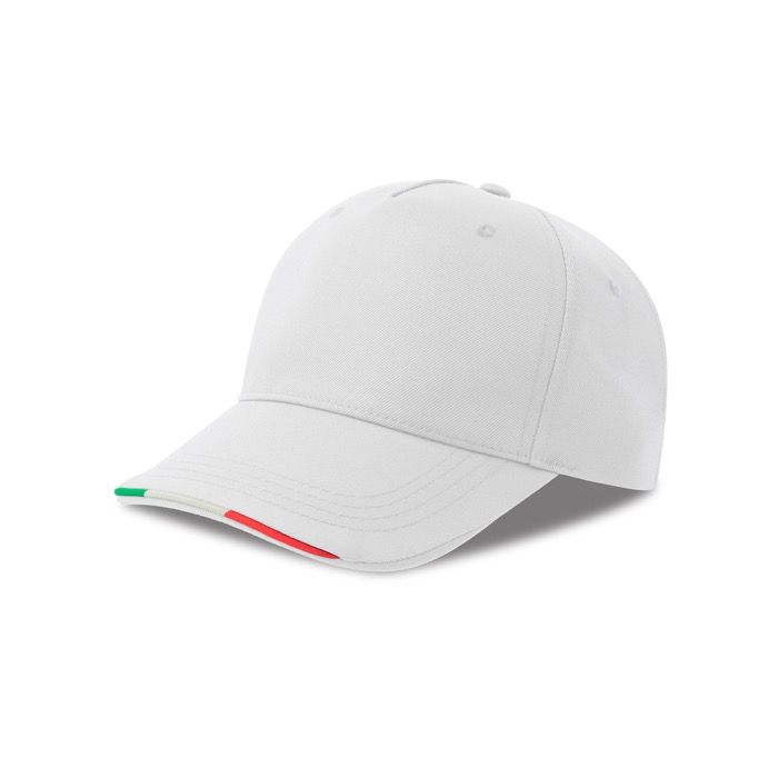 Casquette en polyester recyclé avec visière italienne, 220 g/m²