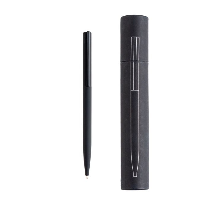 Stylo fin et élégant en laiton et acier inoxydable à encre bleue