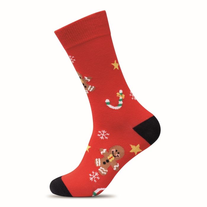 Paire de chaussettes de Noël avec étiquette à personnaliser