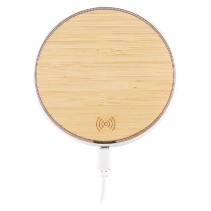 Chargeur sans fil rond aspect bambou Bamboo