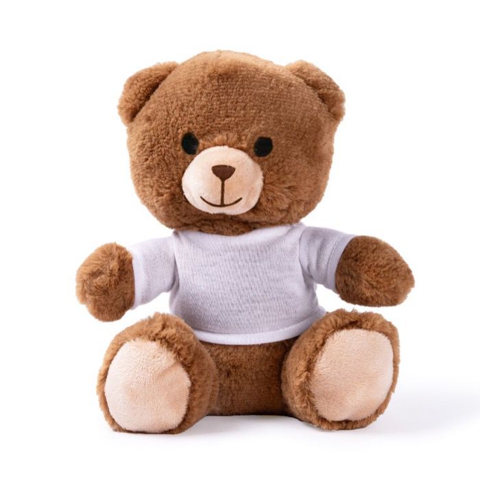 Petit ours en peluche avec t-shirt blanc à personnaliser