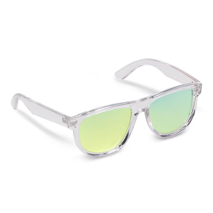 Lunettes de soleil à monture transparente et verres miroir UV400