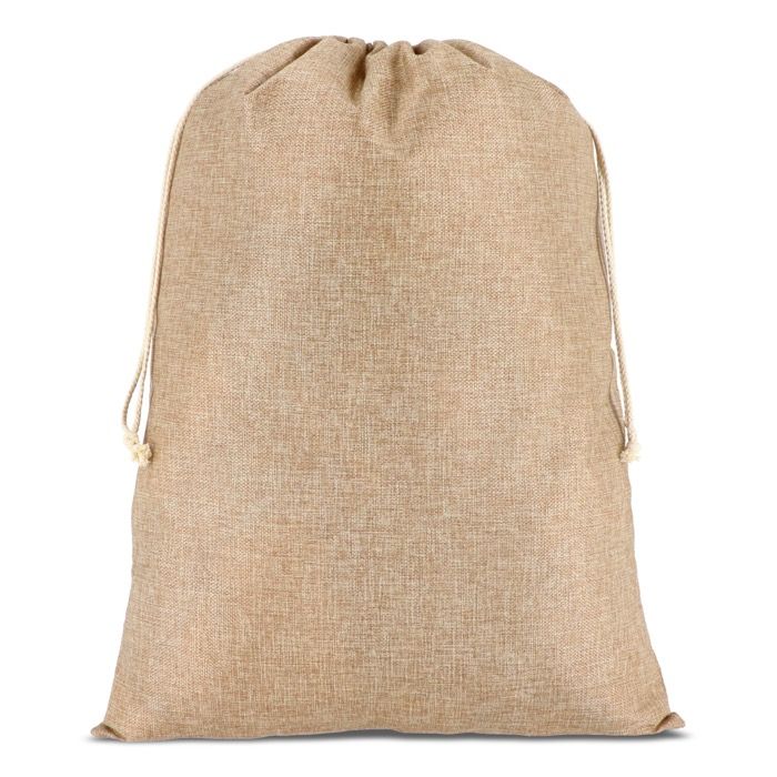 Sac cadeau au design rustique en jute avec cordon de fermeture
