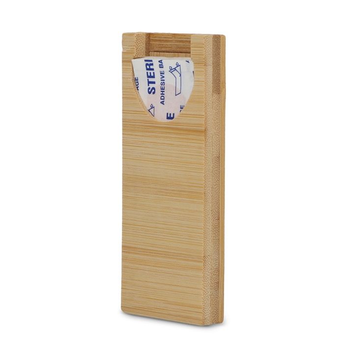 Boîte en bambou avec 10 pansements pour premiers secours