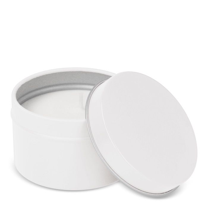 Bougie en cire végétale pot monochrome en acier recyclé circulaire