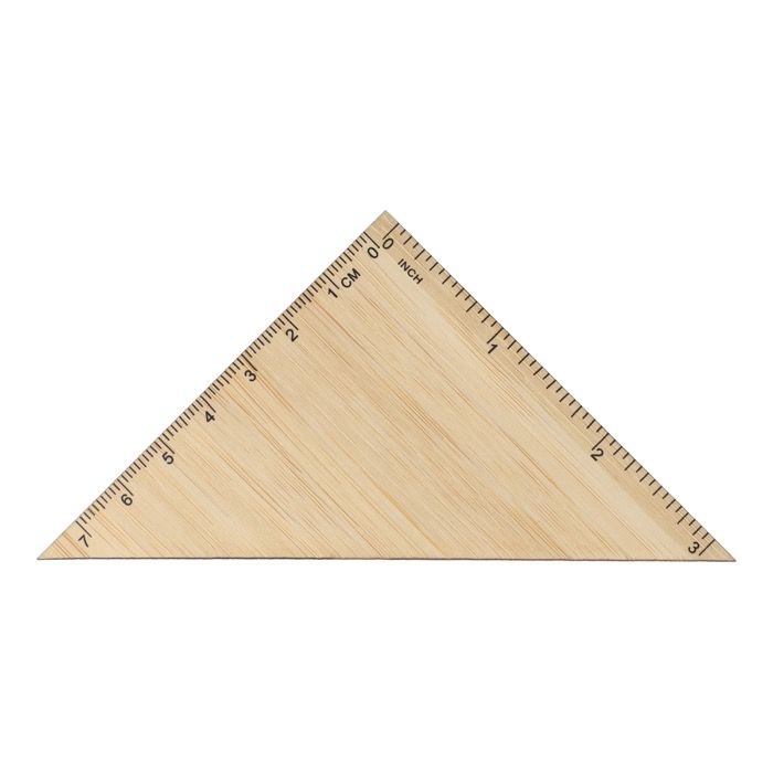 Équerre en bambou avec logo pour dessins ou géométrie