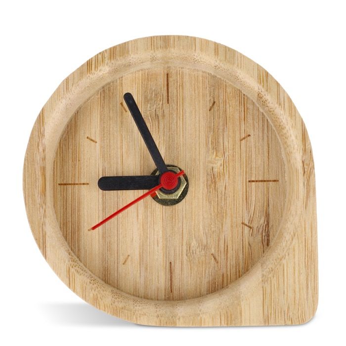Horloge de table décorative en bambou naturel personnalisable