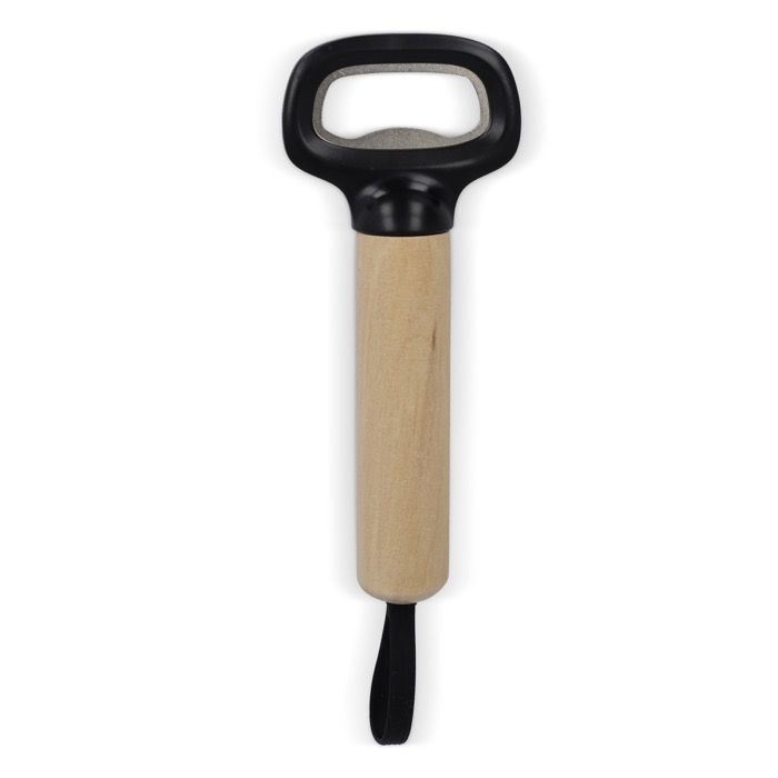 Décapsuleur en ABS et acier manche en bois et corde pour accrocher