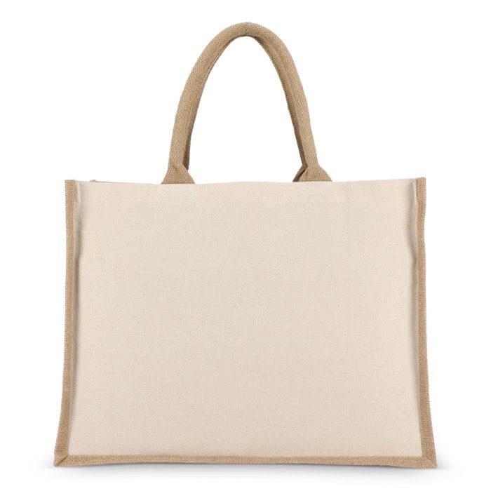 Sac en coton avec côtés et fond en jute 320 g/m²
