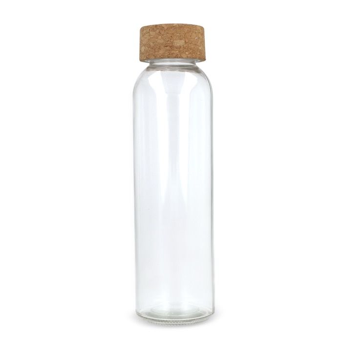 Bouteille classique en verre recyclé avec bouchon en liège 500ml