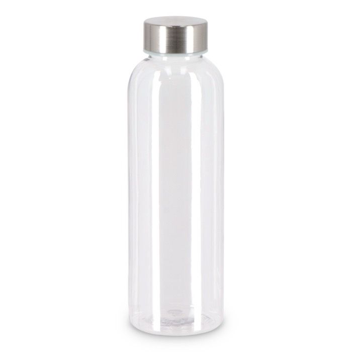 Bouteille en plastique recyclé avec bouchon argenté 500 ml