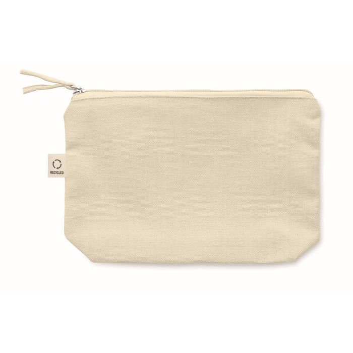 Trousse de toilette en tissu recyclé avec fermeture éclair assortie