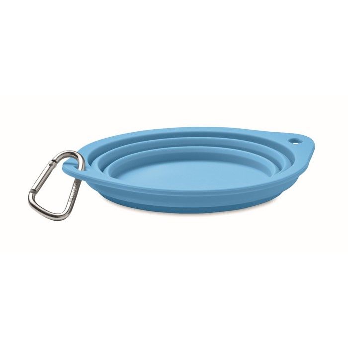 Assiette pliable pour manger ou boire avec mousqueton pour animaux