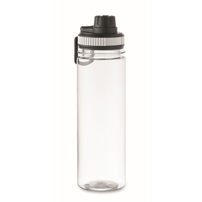 Bouteille transparente RPET avec couvercle et anse de transport 750 ml