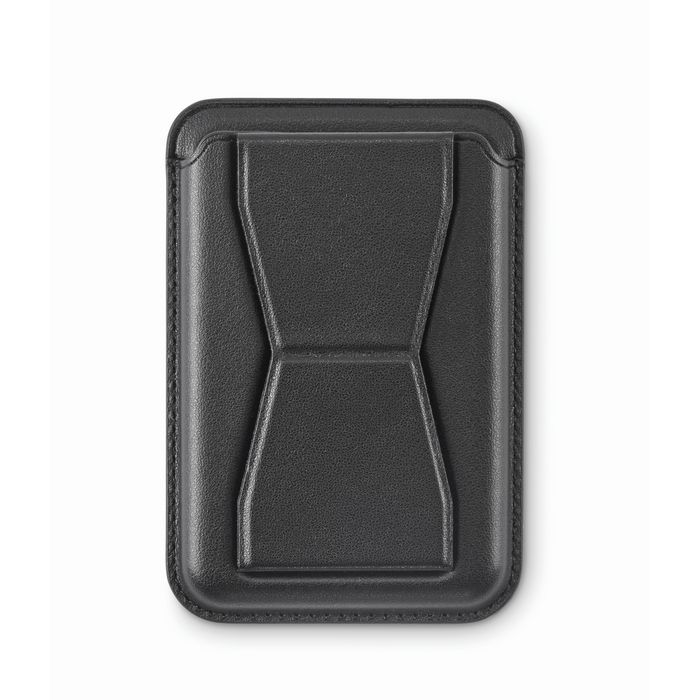 Porte-cartes magnétique en cuir pour téléphone avec fonction support
