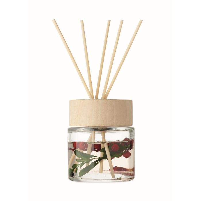 Diffuseur avec 6 bâtonnets parfumés à la vanille et décor floral