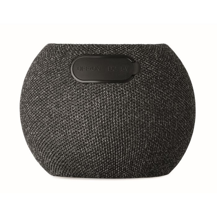 Enceinte ronde avec finition en bambou noir sur le dessus