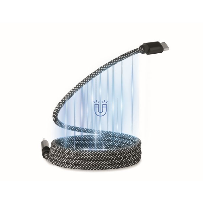 Câble magnétique tressé en RPET Type-C 60 W, 1 m