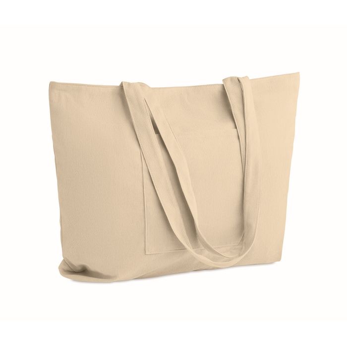 Grand sac en velours côtelé avec fermeture éclair 220 g/m²