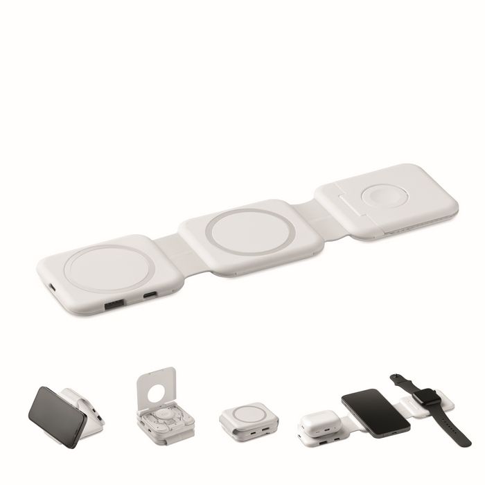 Base de charge magnétique en ABS avec hubs USB intégrés 15 W