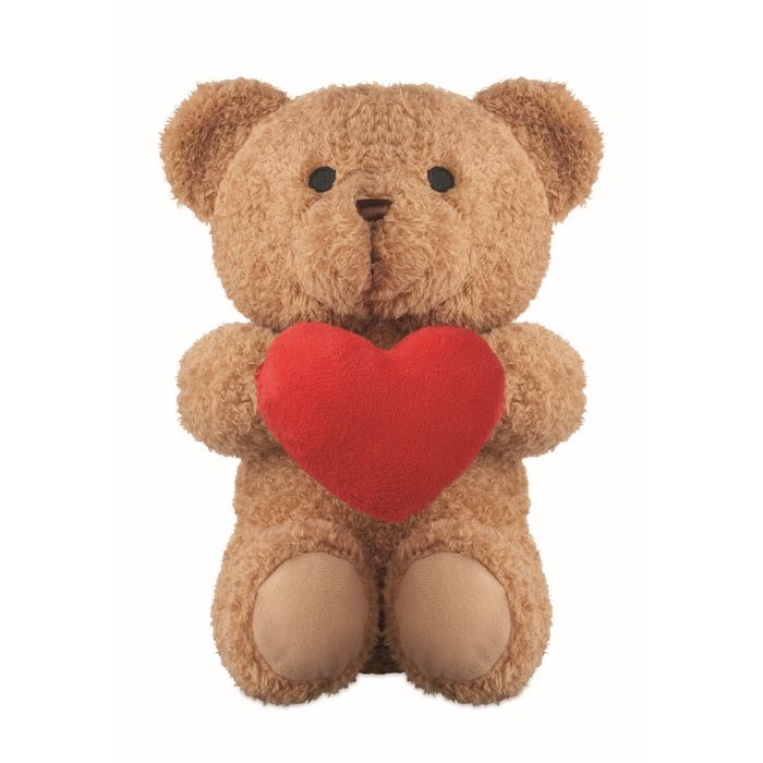 Grand ours en peluche 23 cm avec cœur rouge