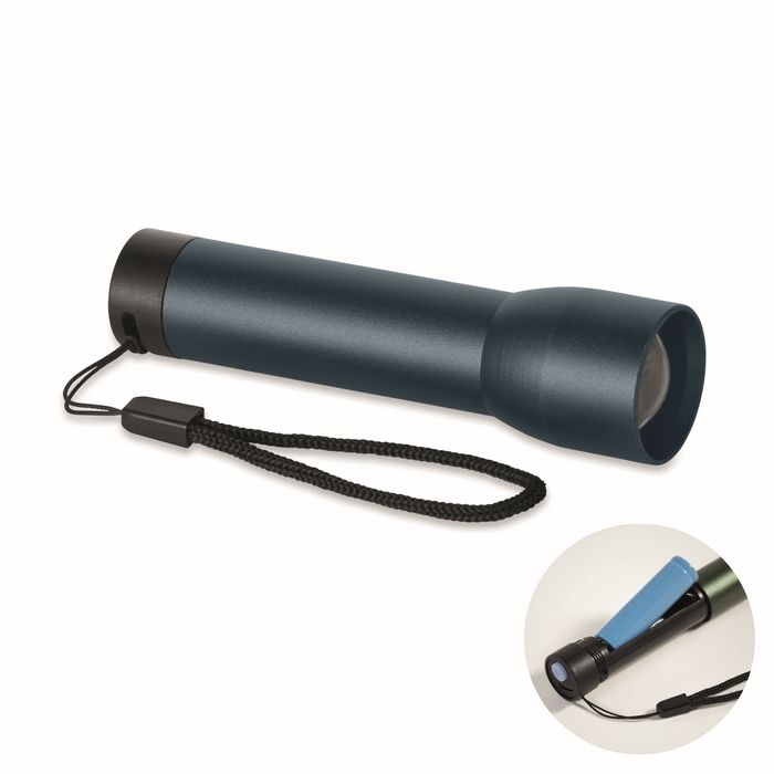Lampe torche rechargeable en aluminium avec zoom et modes d'éclairage