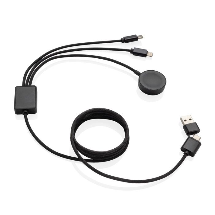 Câble de charge 6 en 1 en matériaux recyclés avec charge pour montre